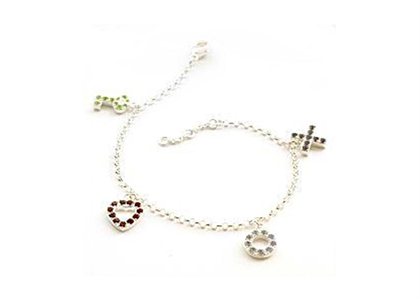 White Gold Plated | Gemstone Anklets